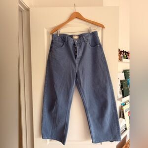 Free People Casual High-Rise Wide Women's Jeans in Slate Blue